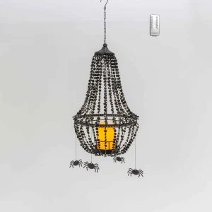 Gerson International Black Crystal Chandelier With 6 Spiders, Led Candle Remote