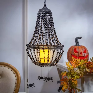 Gerson International Black Crystal Chandelier With 6 Spiders, Led Candle Remote