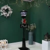 Arys Imports Black Snowing Outdoor Street Lamp With Animated Tree