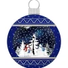 Arys Imports Blue Snowing Christmas Ball With Snowmen And Tree