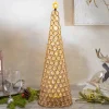 Gerson International Elegant Glam Holiday Gold Lighted Jewel Cone Christmas Tree
