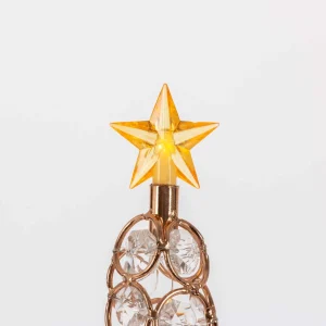 Gerson International Elegant Glam Holiday Gold Lighted Jewel Cone Christmas Tree