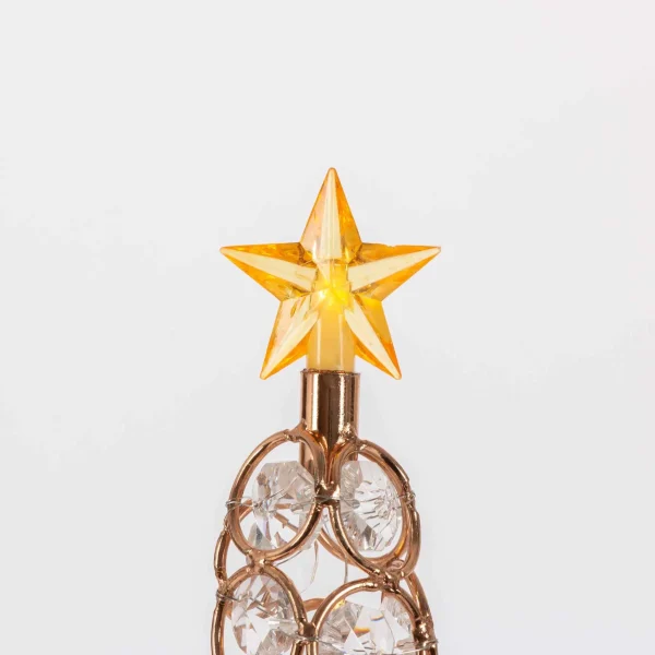 Gerson International Elegant Glam Holiday Gold Lighted Jewel Cone Christmas Tree