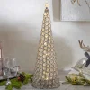 Gerson International Elegant Glam Holiday Silver Lighted Jewel Cone Christmas Tree