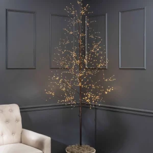 Gerson International 7 Foot Tall Brown Glowing Lighted Tree, Micro Leds