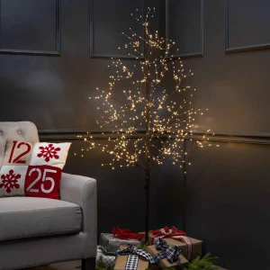 Gerson International 5 Foot Tall Brown Glowing Lighted Tree, Micro Leds