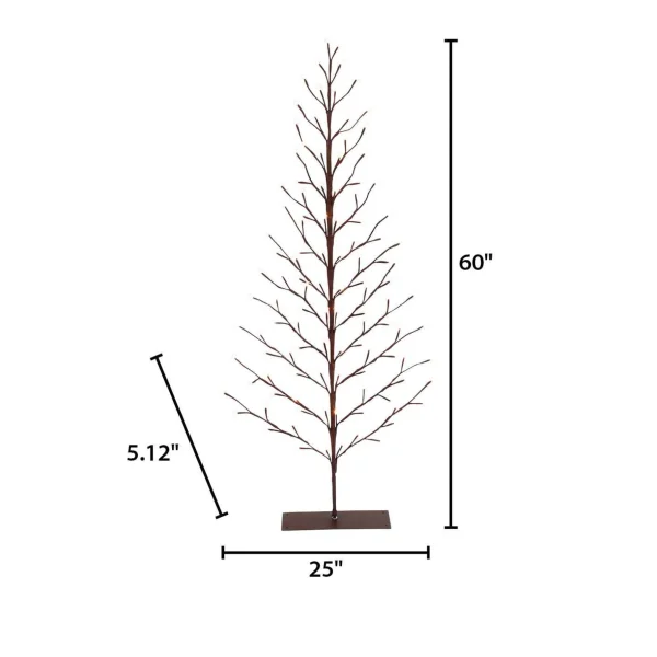 Gerson International 5 Foot Tall Brown Pre Lit Tree, 112 Warm White Leds