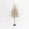 Gerson International 5-Foot Tall Electric Icy Pine Tree With 96 Warm White Led Lights