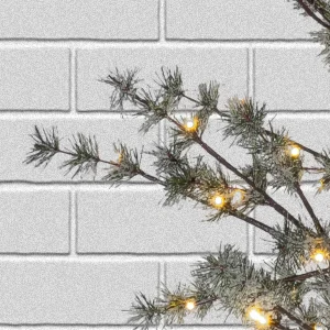 Gerson International 7 Foot Tall Icy Pine Winter Lighted Tree, Warm White Leds
