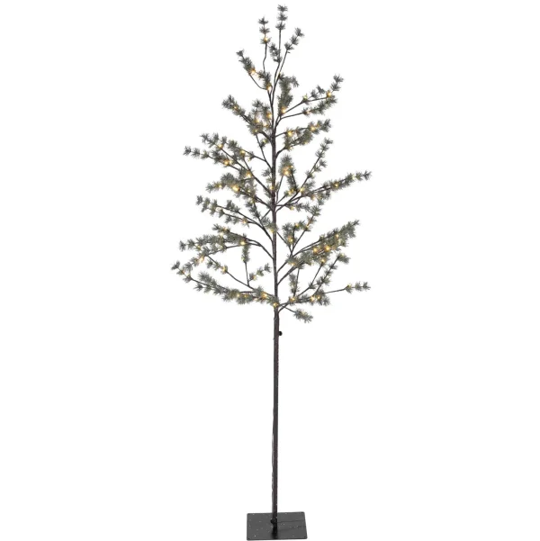 Gerson International 7 Foot Tall Icy Pine Winter Lighted Tree, Warm White Leds