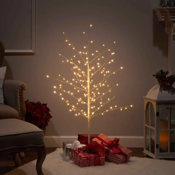 Gerson International 4 Foot Tall Pre Lit Tree, 150 Warm White Micro Leds