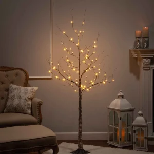 Gerson International 6 Foot Tall Prelit Birch Tree, Warm White Leds