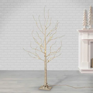 Gerson International 4 Foot Tall Prelit Birch Tree, Warm White Leds