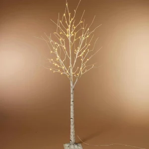 Gerson International 6 Foot Tall Prelit Birch Tree, Warm White Leds