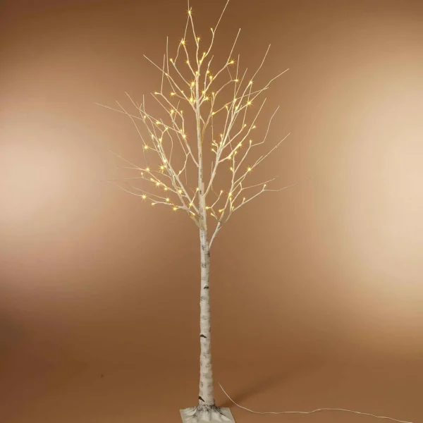 Gerson International 6 Foot Tall Prelit Birch Tree, Warm White Leds