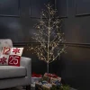 Gerson International 5 Foot Tall Silver Glowing Lighted Tree, Micro Leds