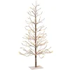 Gerson International 4 Foot Tall Snowy Brown Pre Lit Tree, 128 Warm White Leds