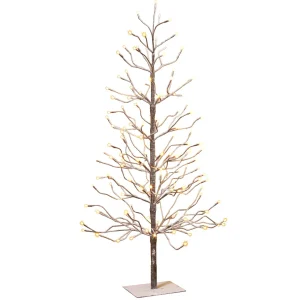 Gerson International 4 Foot Tall Snowy Brown Pre Lit Tree, 128 Warm White Leds