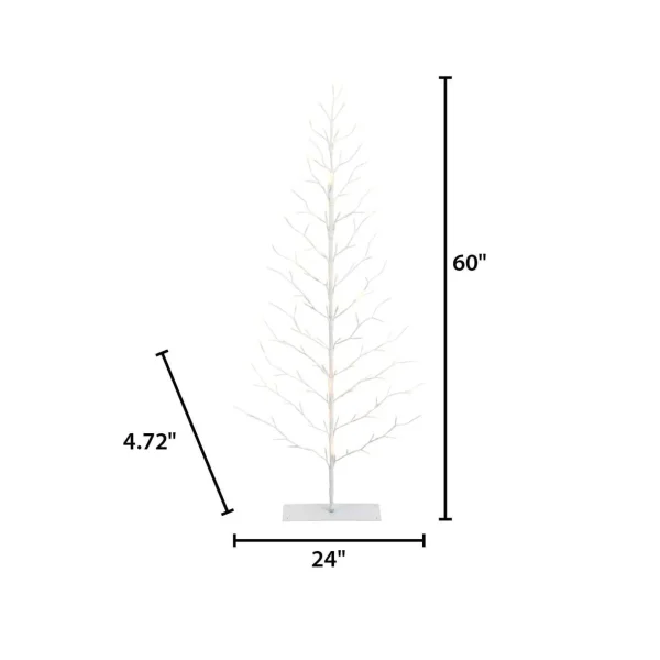 Gerson International 5 Foot Tall White Pre Lit Tree, 112 Warm White Leds