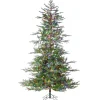 Gerson International 7.5Ft Natural Cut Portland Pine Christmas Tree With Dual Color 8-Function Changing Micro Led Lights