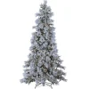Gerson International 9Ft Pre-Lit Lightly Flocked Snowbell Pine Christmas Tree With Twinkling Cool White Led Lights