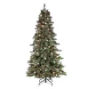 Gerson International 7.Ft Pre-Lit Mixed Needle Arcadia Fir Christmas Tree With Pinecones And Clear/Warm White Led Lights