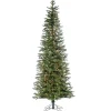Gerson International 7.5Ft Pre-Lit Narrow Natural Cut Jackson Pine Christmas Tree With Clear Lights