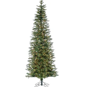 Gerson International 7.5Ft Pre-Lit Narrow Natural Cut Jackson Pine Christmas Tree With Clear Lights