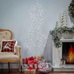 Gerson International 6 Ft Tall Birch Tree With 588 Leds, Multifunction Adapter