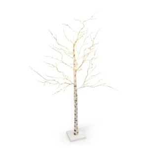 Gerson International 7 Ft Tall Birch Tree With 250 Warm Led Lights, Holiday Decor
