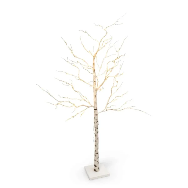 Gerson International 7 Ft Tall Birch Tree With 250 Warm Led Lights, Holiday Decor
