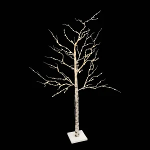 Gerson International 7 Ft Tall Birch Tree With 250 Warm Led Lights, Holiday Decor