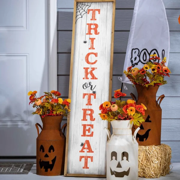 Gerson International 4 Ft Tall Trick Or Treat Halloween Porch Sign, Outdoor Decor