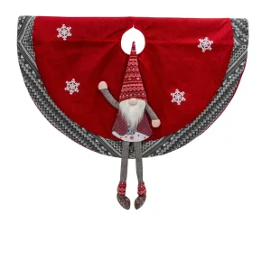 Gerson International Gnome And Snowflake Christmas Tree Skirt, Battery Operated