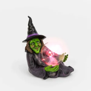 Gerson International Halloween Lighted Witch With Magic Ball, Battery Operated