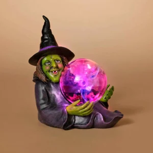 Gerson International Halloween Lighted Witch With Magic Ball, Battery Operated