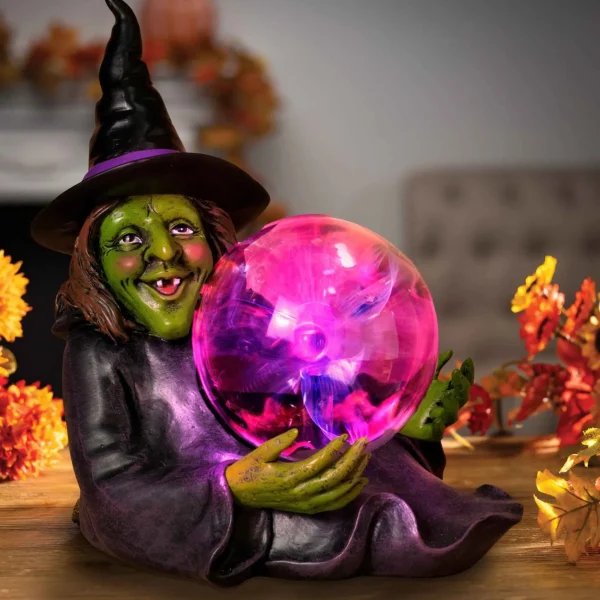 Gerson International Halloween Lighted Witch With Magic Ball, Battery Operated