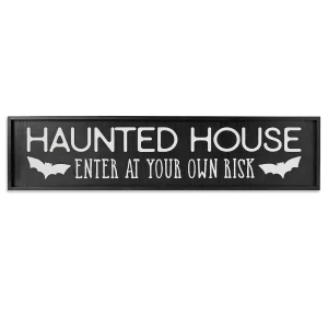 Gerson International Haunted House Wooden Spooky Halloween Decor Wall Sign, 48 In.