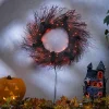 Gerson International 20 In Black Halloween Twig Wreath With Bats And Orange Leds