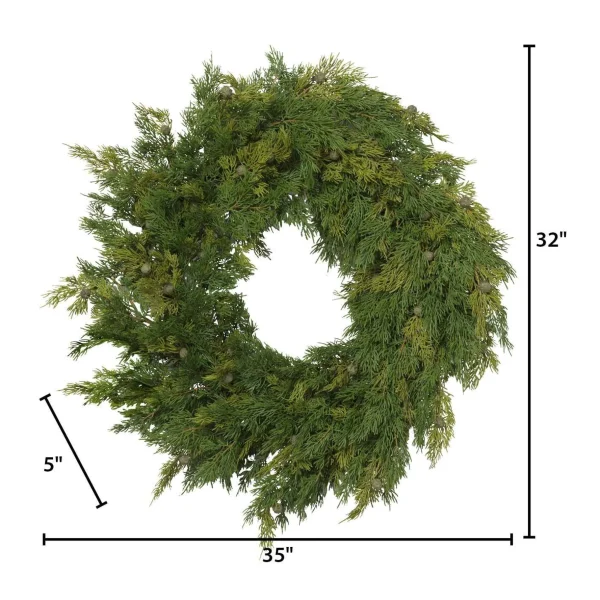Gerson International 32-In D Cedar With Berry Wreath