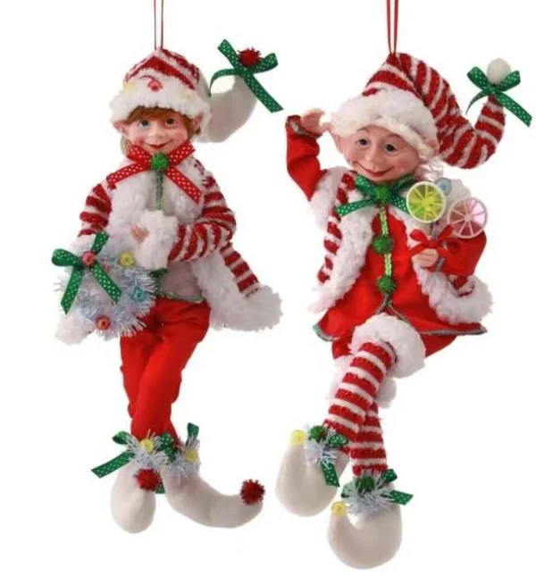 Regency International 17In Fabric Bendable Candy Elf Ornament #Mtx65196