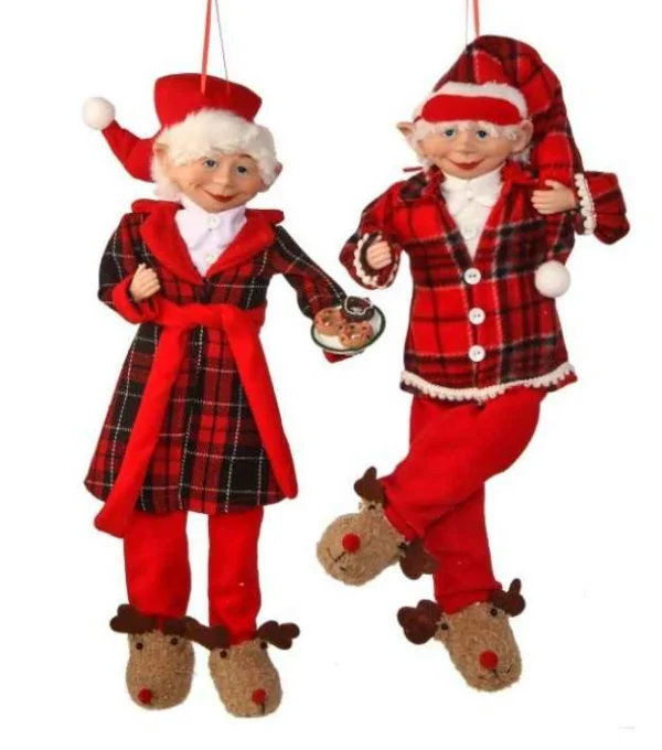 Regency International 17In Fabric Bendable Pajamas Elf, Assorted Styles