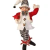 Regency International 17In Fabric Black And White Checkered Plaid Bendable Elf
