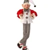 Regency International 30In Fabric Black And White Checkered Plaid Bendable Elf