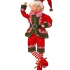 Regency International 17In Fabric Dreaming Bendable Elf Ornament