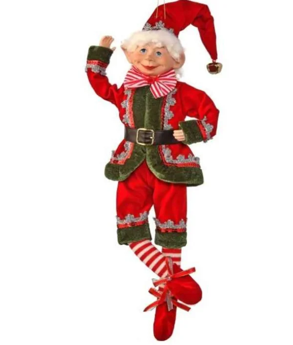 Regency International 17In Fabric Dreaming Bendable Elf Ornament