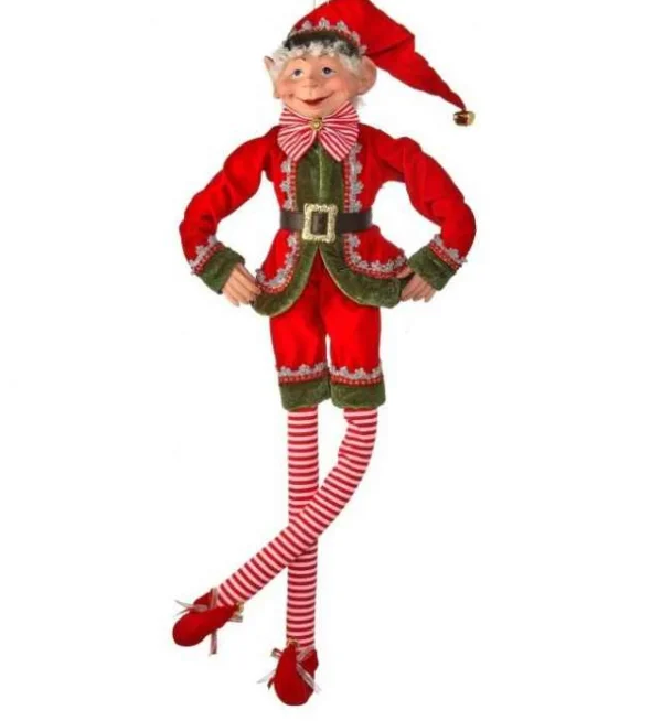 Regency International 30In Fabric Dreaming Bendable Elf Ornament