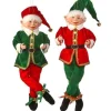 Regency International 17In Fabric Red And Green Tidings Bendable Elf, Assorted Styles