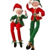 Regency International 30In Fabric Red And Green Tidings Bendable Elf, Assorted Styles