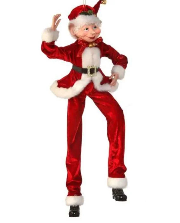 Regency International 30In Fabric Traditional Bendable Elf Ornament